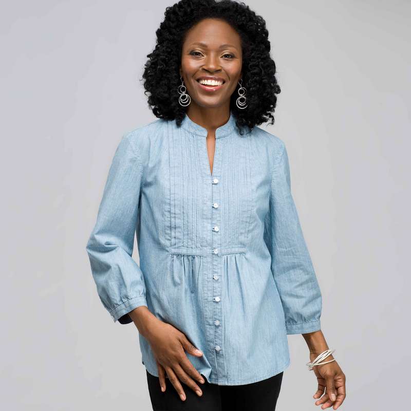 3/4 Sleeve Bib Front Top, antique wash, large image number 0